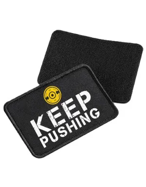 Keep Pushing Patch Patch, Größe: 10 x 6,5 cm, Klett (Schwarz)